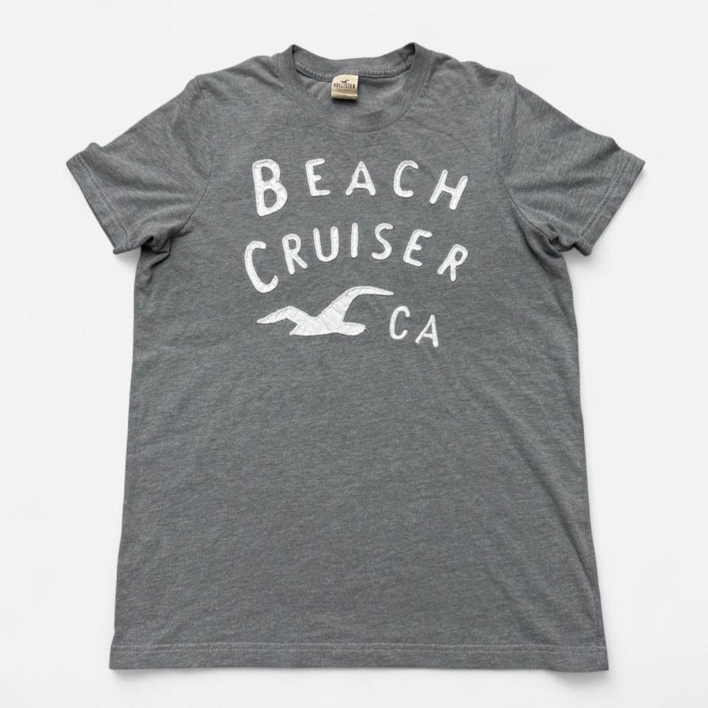 Hollister Mens Gray Beach Cruiser CA Seagull Graphic T-Shirt Size M